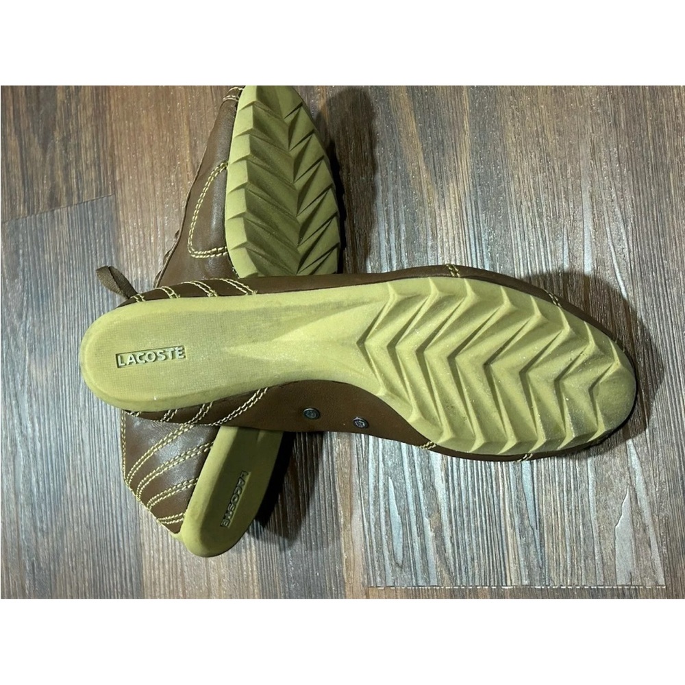 Lacoste Mens US 10 Brown Perforated Alligator Shoes‎ Bowling Style CLEAN!. - Picture 7 of 10